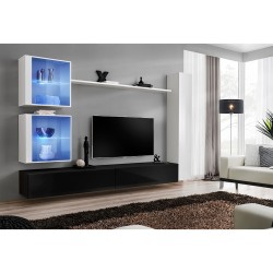 SWITCH XVIII hanging wall unit, white gloss with black