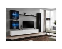 מזנון לסלון SWITCH XVIII, שחור מבריק עם לבן