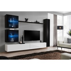 SWITCH XVIII hanging wall unit, black gloss with white