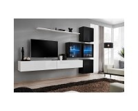 מזנון לסלון SWITCH XIX, לבן מבריק עם שחור image