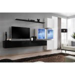 מזנון לסלון SWITCH XIX, שחור מבריק עם לבן
