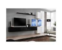 מזנון לסלון SWITCH XIX, שחור מבריק עם לבן