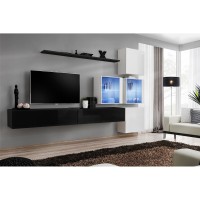 מזנון לסלון SWITCH XIX, שחור מבריק עם לבן
