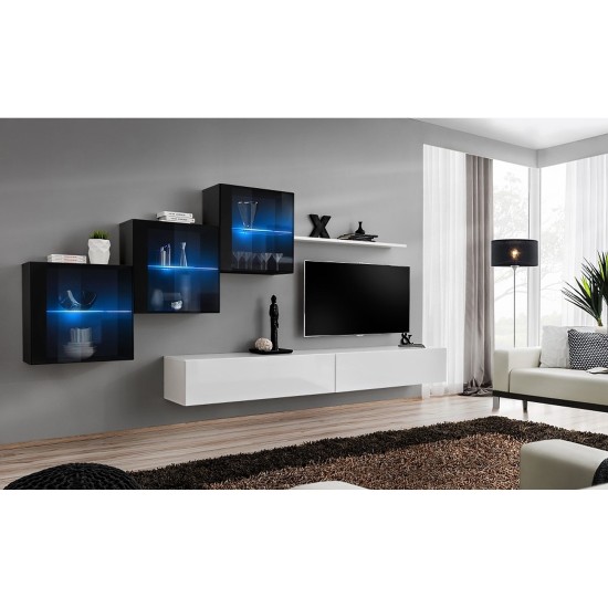 מזנון לסלון SWITCH XX, שחור מבריק עם לבן מזנון לסלון SWITCH XX, שחור מבריק עם לבן