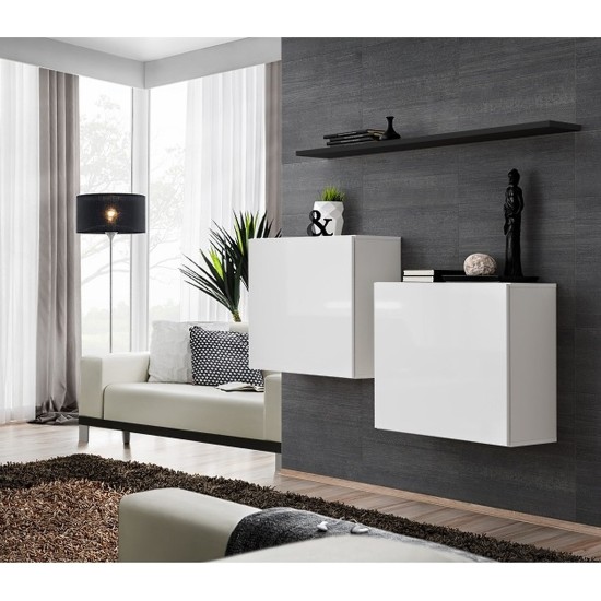 Hanging chest SWITCH SB1, white gloss with black image