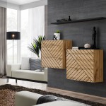 Hanging chest SWITCH SB1, Wotan oak with black, slatted