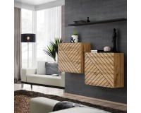 Hanging chest SWITCH SB1, Wotan oak with black, slatted Furniture, Living Room Furniture, Furniture Wall Units, Organizational Furniture, Modern Furniture Wall Units, Modular Furniture, Chest of Drawers, Chest Of Drawers, Collection SWITCH image