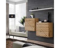 Hanging chest SWITCH SB1, Wotan oak with white, slatted image
