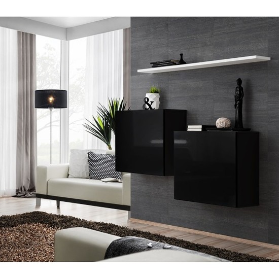 Hanging chest SWITCH SB1, black gloss with white Furniture, Living Room Furniture, Furniture Wall Units, Organizational Furniture, Modern Furniture Wall Units, Modular Furniture, Chest of Drawers, Chest Of Drawers, Collection SWITCH image