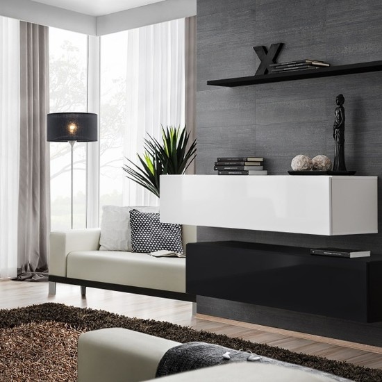 Hanging chest SWITCH SB2, white gloss with black image