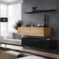 Hanging chest SWITCH SB2, Wotan oak with black