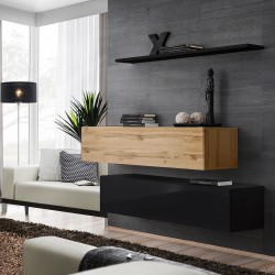 Hanging chest SWITCH SB2, Wotan oak with black