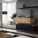 Hanging chest SWITCH SB2, Wotan oak with black, slatted