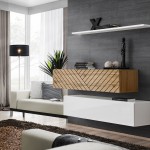 Hanging chest SWITCH SB2, Wotan oak with white, slatted