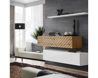 Hanging chest SWITCH SB2, Wotan oak with white, slatted Furniture, Living Room Furniture, Furniture Wall Units, Organizational Furniture, Modern Furniture Wall Units, Modular Furniture, TV Stands, Chest of Drawers, Chest Of Drawers, Collection SWITCH image