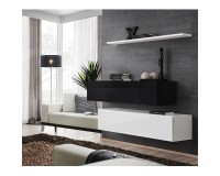 Hanging chest SWITCH SB2, black gloss with white image