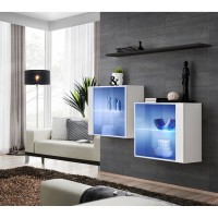 ויטרינות תלויות SWITCH SB3, לבן מבריק עם שחור