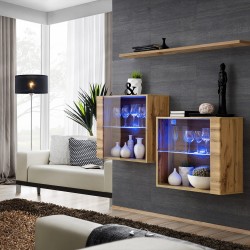 Hanging display cabinets SWITCH SB3, Wotan oak