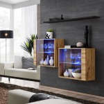 ויטרינות תלויות SWITCH SB3, אלון Wotan עם שחור