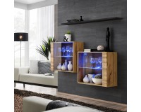 Showing image for Hanging display cabinets SWITCH SB3, Wotan oak with black Hanging display cabinets SWITCH SB3, Wotan oak with black image