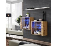 Showing image for Hanging display cabinets SWITCH SB3, Wotan oak with white Hanging display cabinets SWITCH SB3, Wotan oak with white image