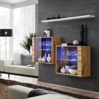 Hanging display cabinets SWITCH SB3, Wotan oak with white