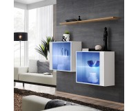 Showing image for Hanging display cabinets SWITCH SB3, white gloss with Wotan oak Hanging display cabinets SWITCH SB3, white gloss with Wotan oak image