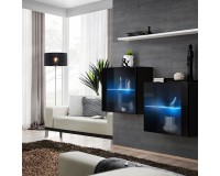 ויטרינות תלויות SWITCH SB3, שחור מבריק עם לבן