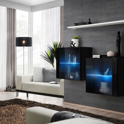 ויטרינות תלויות SWITCH SB3, שחור מבריק עם לבן