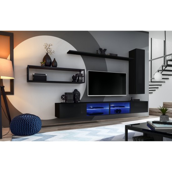 מזנון לסלון SWITCH M4, שחור מבריק מזנון לסלון SWITCH M4, שחור מבריק image