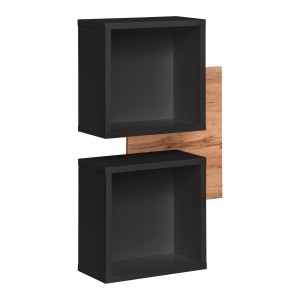 EASY type 04 set of wall shelves with a panel, matt black