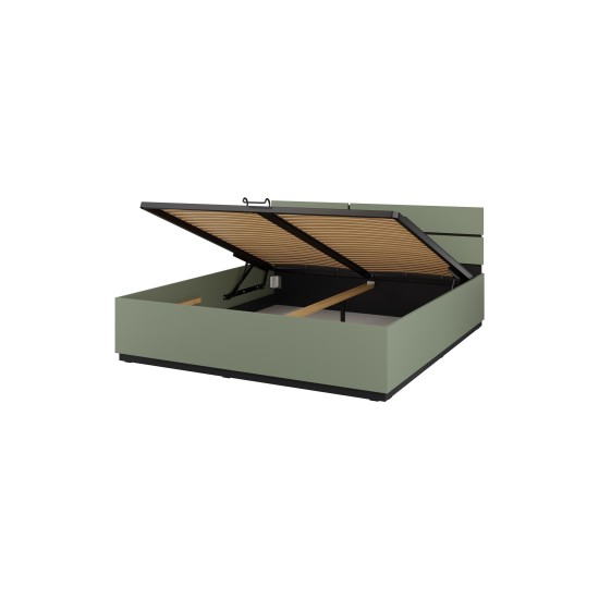 CROSS Bed 180 with a lifting frame, Green Furniture, Bedroom Furniture, Modular Furniture, Beds, Wooden beds, CROSS Helvetia Bedroom Green image