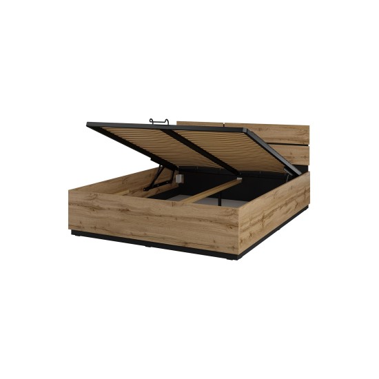 CROSS Bed 160 with a lifting frame, Wotan Oak Furniture, Bedroom Furniture, Modular Furniture, Beds, Wooden beds, CROSS Helvetia Bedroom Wotan Oak image