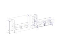 SERIO Living Room Wall Unit 270 cm Furniture, Living Room Furniture, Modern Furniture Wall Units, Modular Furniture, Fast Delivery, Wall Units image