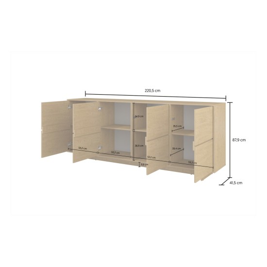 Комод TATAMI 4D, 221 см, дуб Baltic Dune