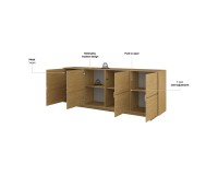 Комод TATAMI 4D, 221 см, дуб Baltic Dune