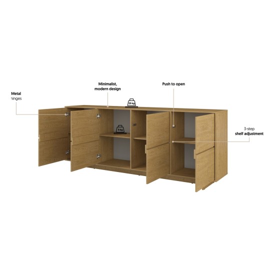 Комод TATAMI 4D, 221 см, дуб Baltic Dune
