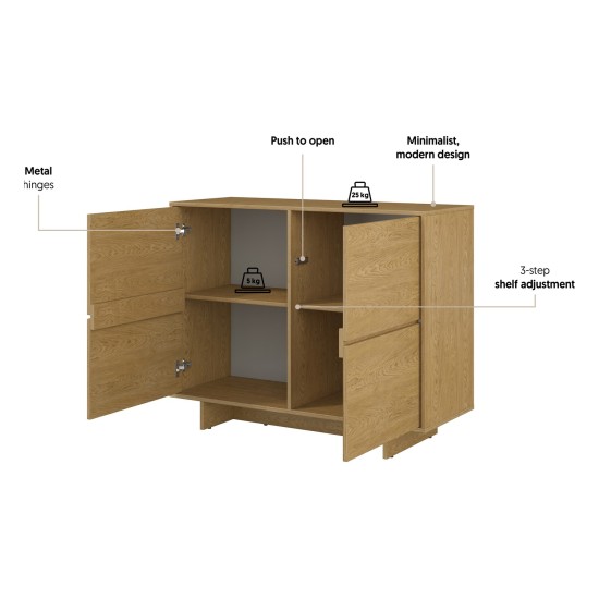 שידה TATAMI 2D, 111.5, אלון Baltic Dune