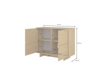 Комод TATAMI 2D, 112 см, дуб Baltic Dune