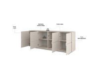 Комод TATAMI 4D, 221 см, кашемир Комод TATAMI 4D, 221 см, кашемир