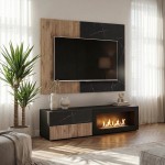 Стенка CANNES 160 см с биокамином