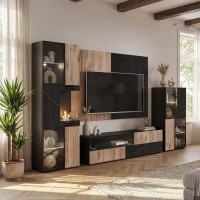Стенка CANNES 280 см с биокамином в витрине