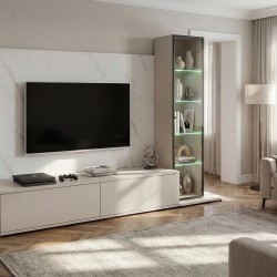 Стенка GLAM I 240 см с витриной и подсветкой