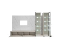 Стенка GLAM II 300 см с двумя витринами