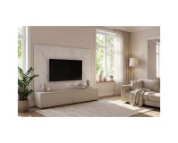 GLAM Media Wall 180 cm, Cashmere and White Marble