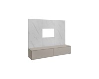GLAM Media Wall 180 cm, Cashmere and White Marble