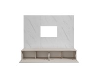 GLAM Media Wall 180 cm, Cashmere and White Marble