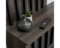 NOIR II Media Wall 160 cm, Graphite Oak and White Stone