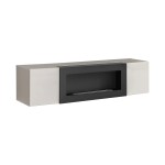 FLY wall hung TV unit with a bio fireplace, Kaszmir