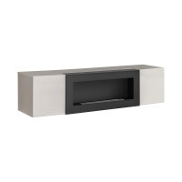 FLY wall hung TV unit with a bio fireplace, Kaszmir